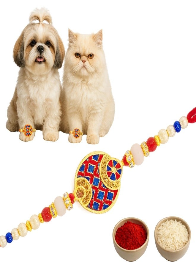 Western Era Rakhi for Pets | Evil Eye Resin Rakhi for Dogs & Cats | Includes Roli Chawal | Celebrate Raksha Bandhan with Your Furry Companion (Design 4) - Image 1
